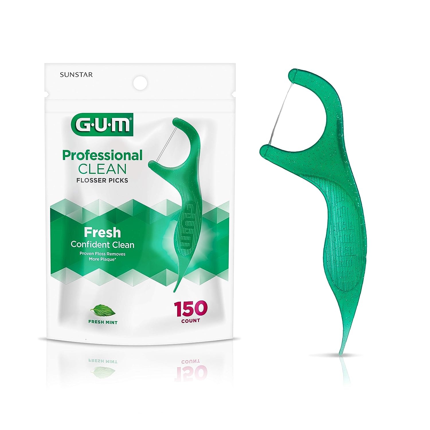 GUM Professional Clean Flosser Sticks, 150 ct