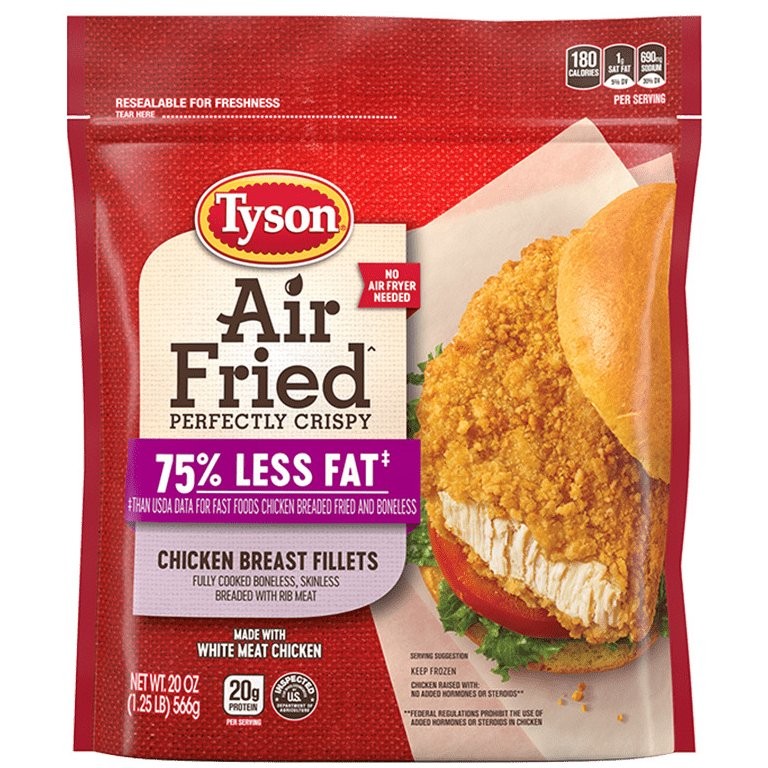 TYSON CHICKEN FILLETS AIR FRIED 20oz