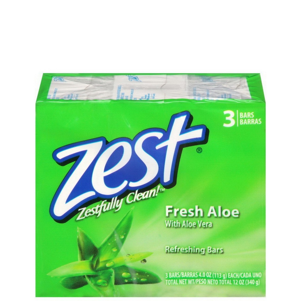 ZEST BAR SOAP FRESH ALOE VERA 3x4.5oz