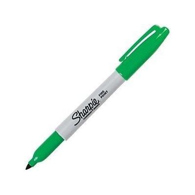 Sharpie Fine Point Permanent Marker, Green, Dozen