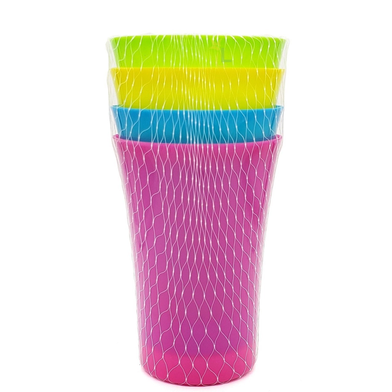 PLASTIC TUMBLER SET ASSORTED COLORS 4pc