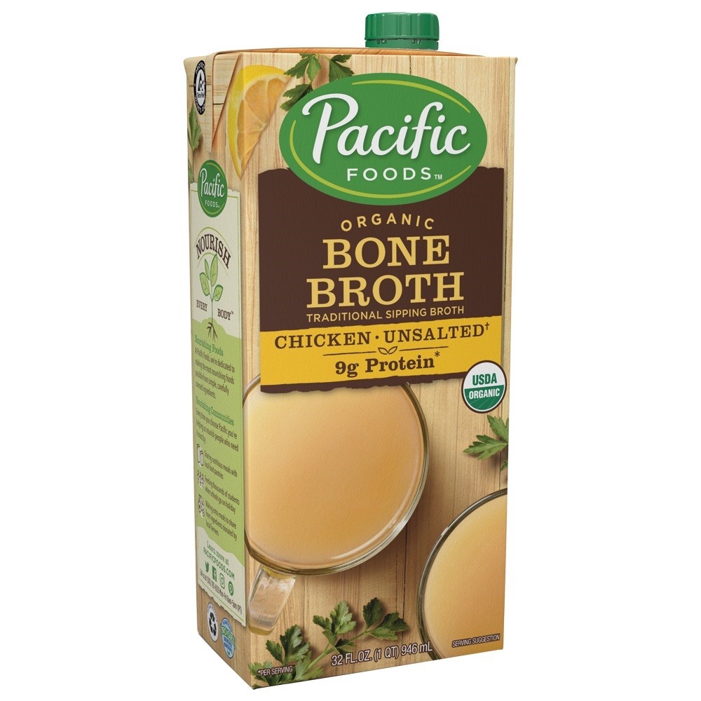 PACIFIC BROTH BONE CHICKEN UNSALTED 32oz
