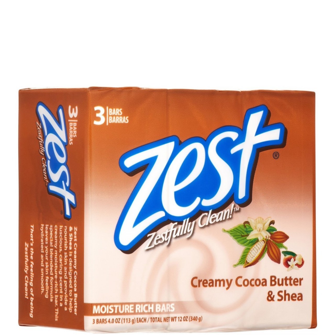 ZEST BAR SOAP COCOA BUTTER SHEA 3x4oz