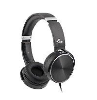 Xtech XTH-345 Spiral Headphones with Microphone - Soft padded ear cushions and adjustable headband - Driver unit: 40mm