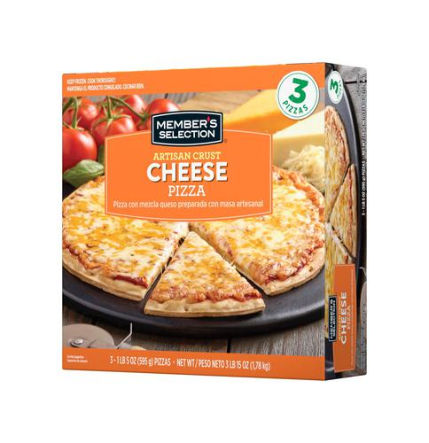 Member's Selection Cheese Pizza 3 Units Artisan Dough + Delicious Cheeses 595 g / 1.3 lb.