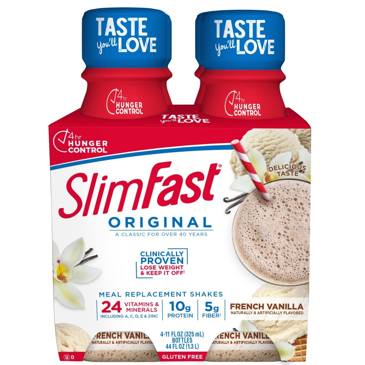 SLIM FAST ORIGINAL FRENCH VANILLA 4x11oz