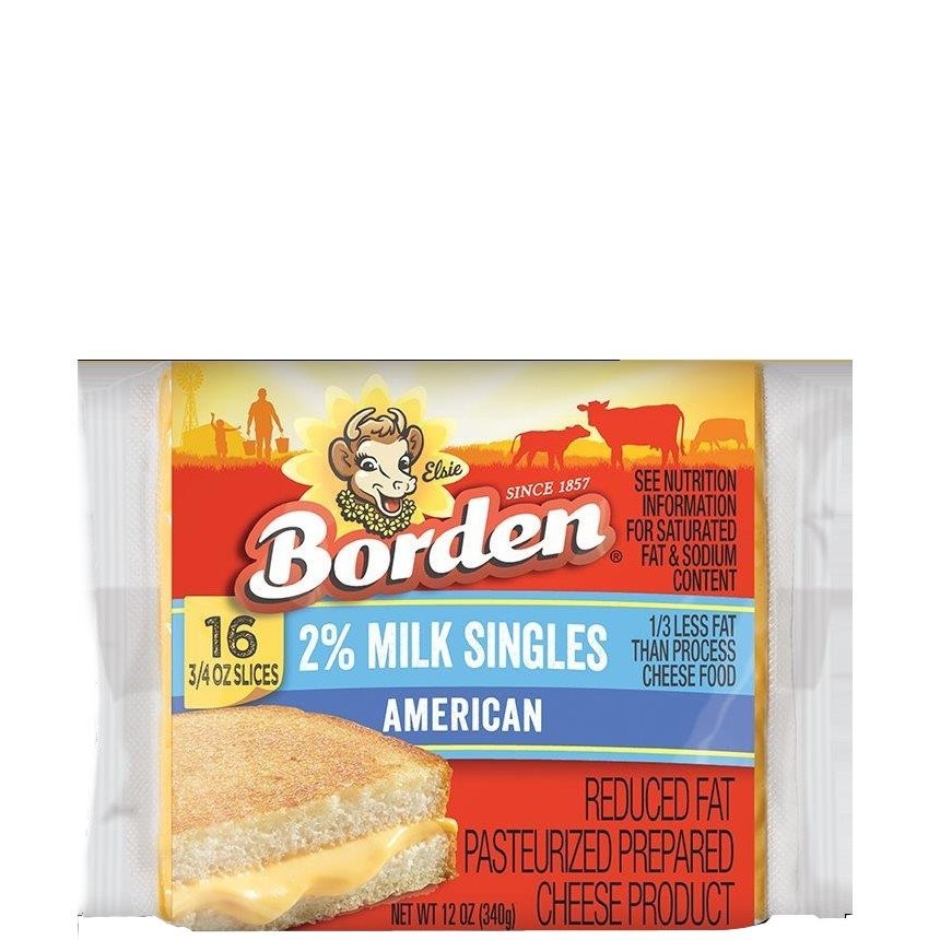 BORDEN AMERICAN SLICES 2% 12oz