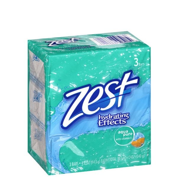 ZEST BAR SOAP AQUA PURE VITAMIN E 3x4oz