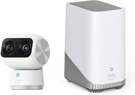 eufy Security Indoor Cam S350 with HomeBase 3, Dual Cameras, 4K UHD Resolution Security Camera with 8× Zoom and 360° PTZ, Human/Pet AI, Dual-Band Wi-Fi 6