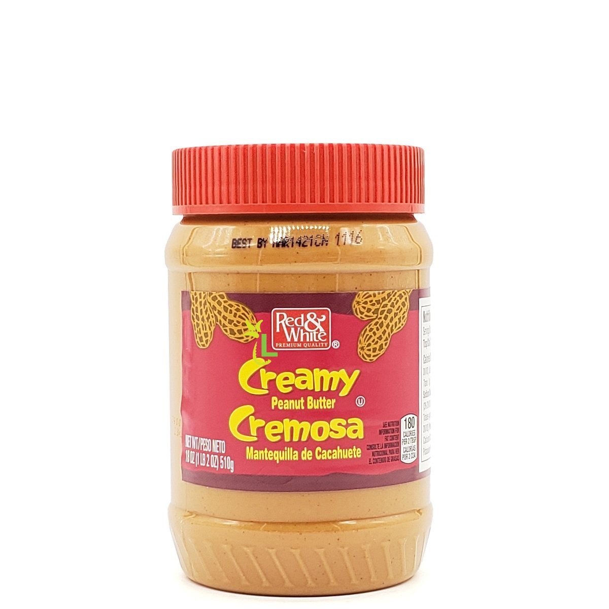 RED & WHITE CREAMY PEANUT BUTTER 18oz