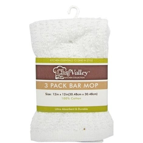 CHEF VALLEY BAR MOP 12x12 3pk