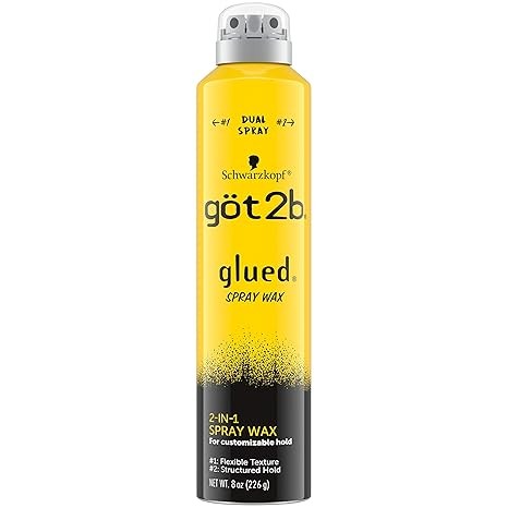 Got2b Glued Spray Wax with 2-in-1 Dual Spray Nozzle, 8 oz