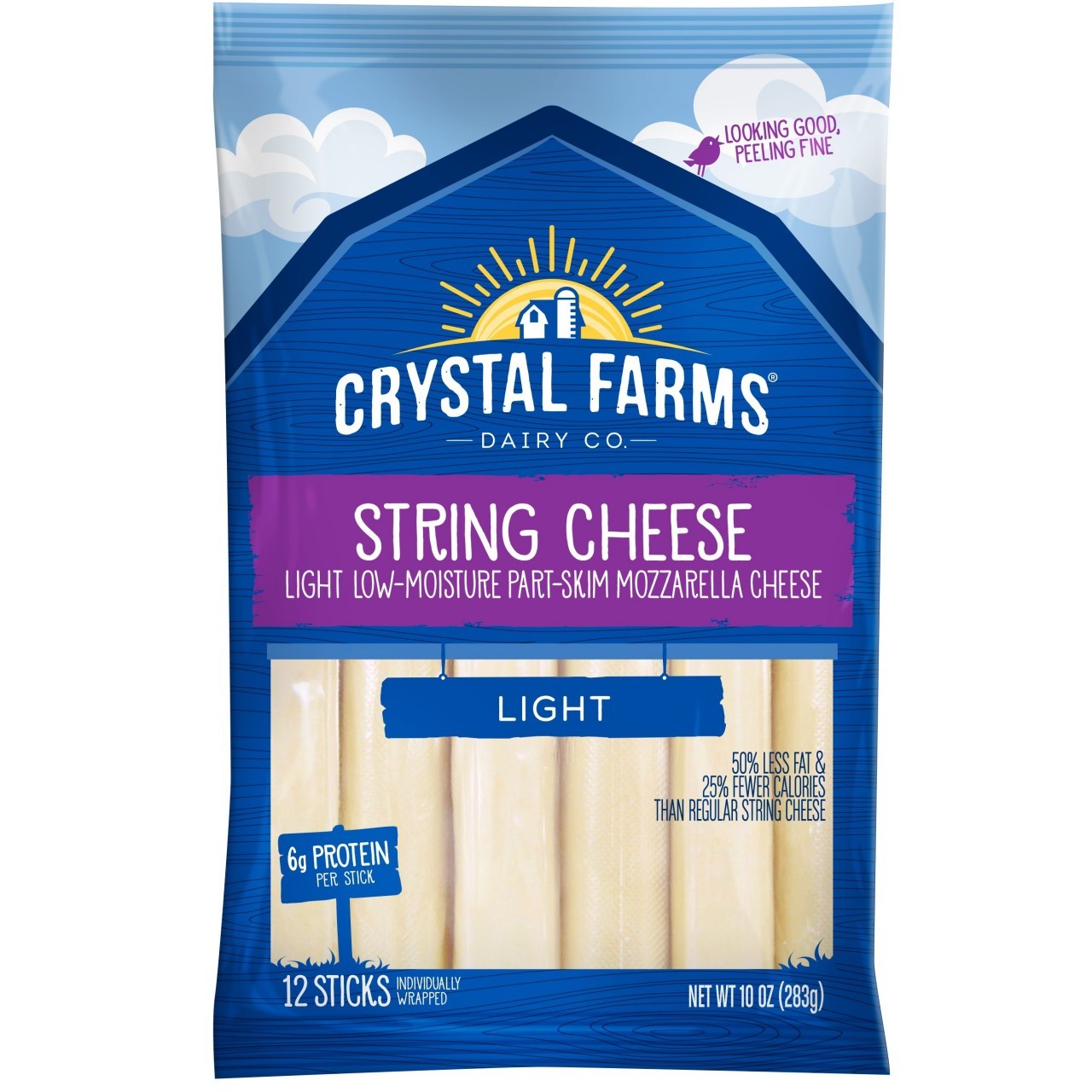 CRYSTAL FARMS STRING CHEESE LIGHT 10oz