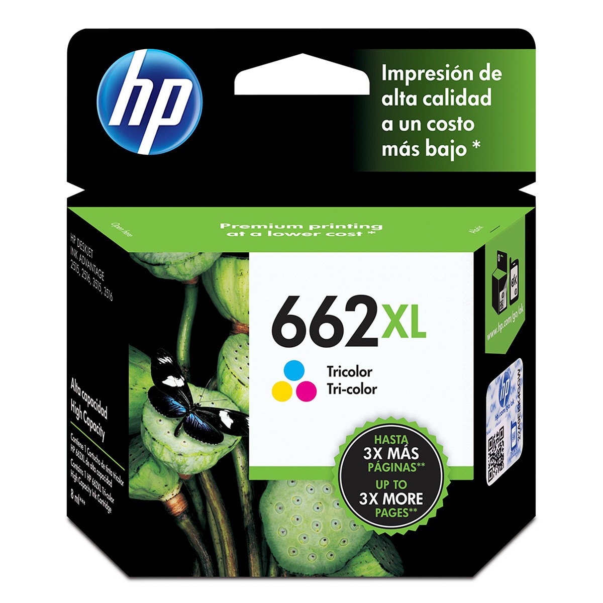 HP 662XL - High Yield - color (cyan, magenta, yellow)
