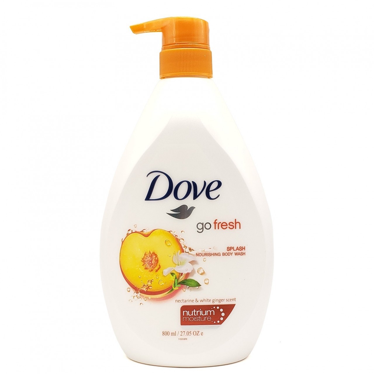 DOVE BODY WASH NECTARIN WHT GINGER 800ml