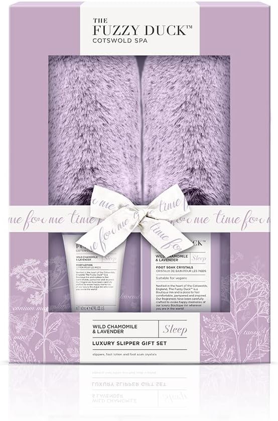 The Fuzzy Duck: Wild Chamomile & Lavender, Luxury Slipper Gift Set