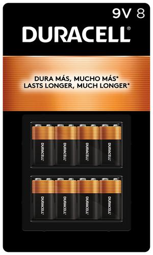 Duracell 9 Volt Alkaline Batteries 8 Units