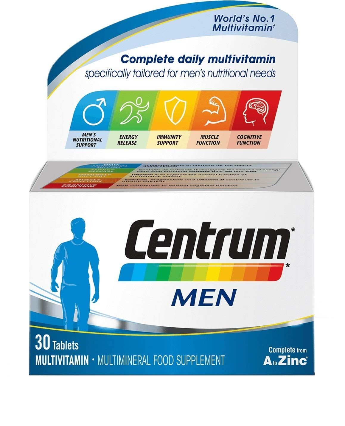 Centrum Men Multivitamins and Minerals, A-ZINC 30 TABS