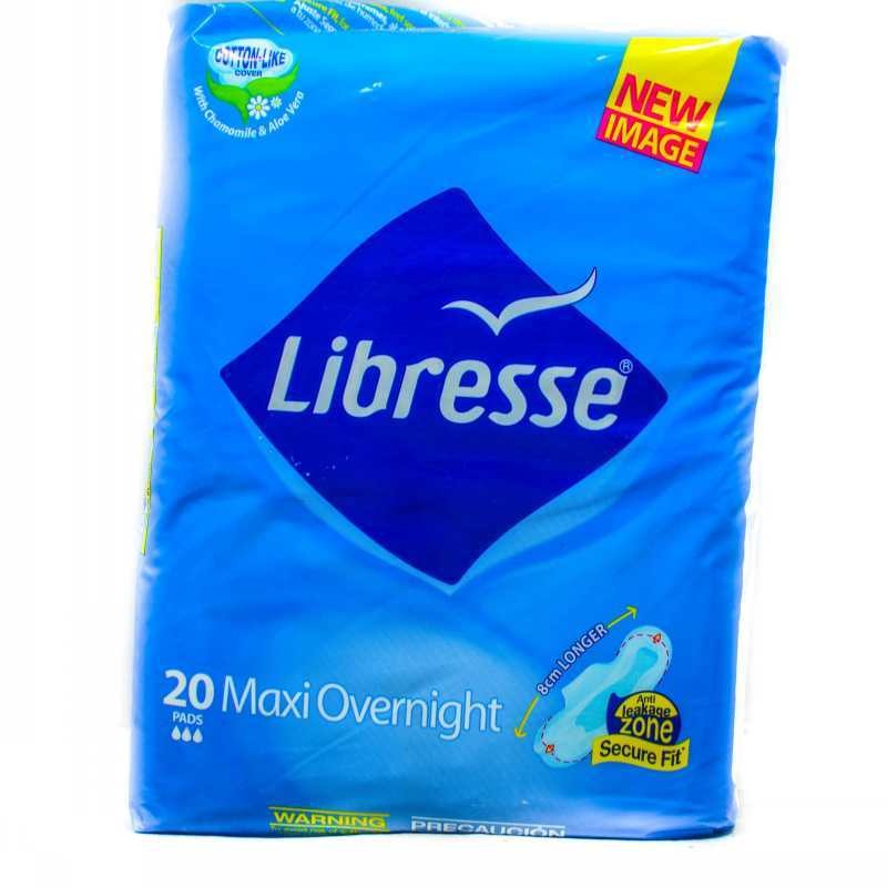 LIBRESSE MAXI OVERNIGHT WINGS 20’S