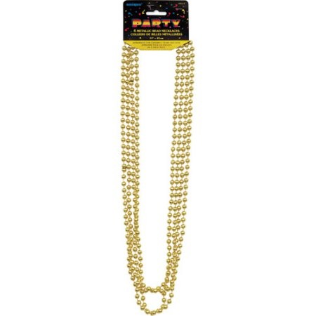 Unique Metallic Beads Gold 32"
