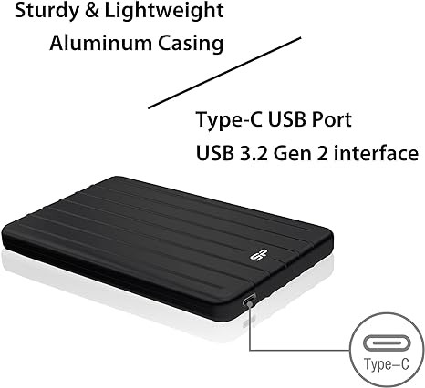 Silicon Power 1TB Rugged Portable External SSD USB 3.2 Gen 2 (USB3.2) with USB-C to USB-C/USB-A Cables, Ideal for PC, Mac, Xbox and PS4, PS5 Bolt B75 Pro