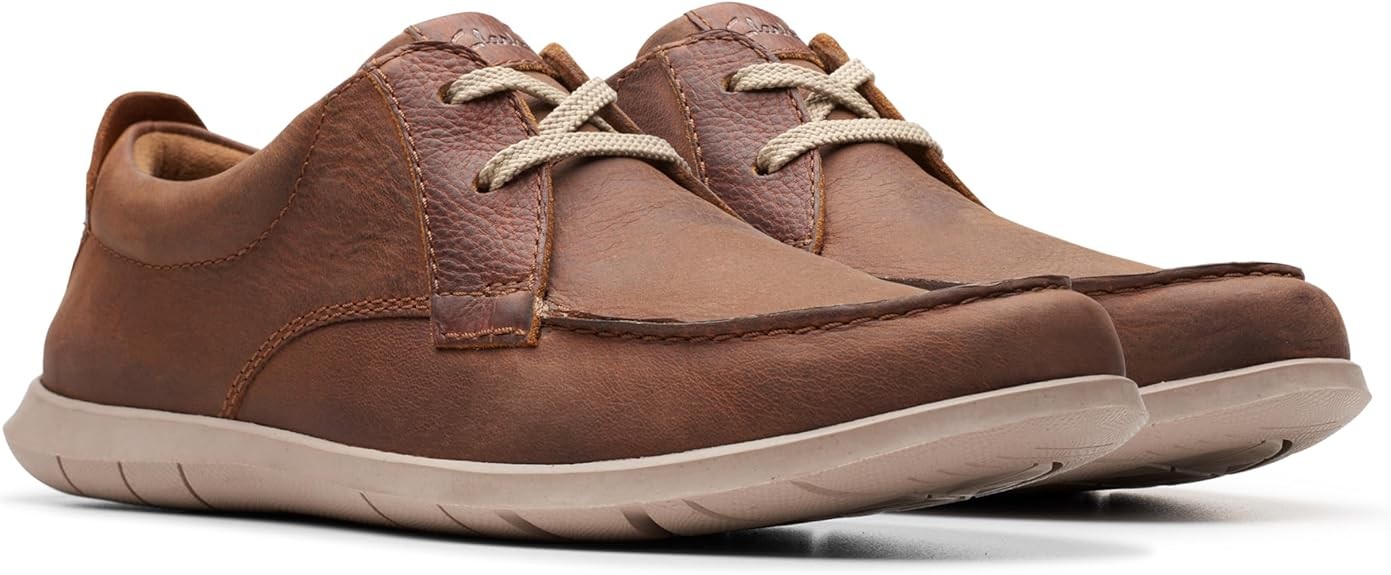 Clarks Mens Flexway Lace  Dark Tan Leather