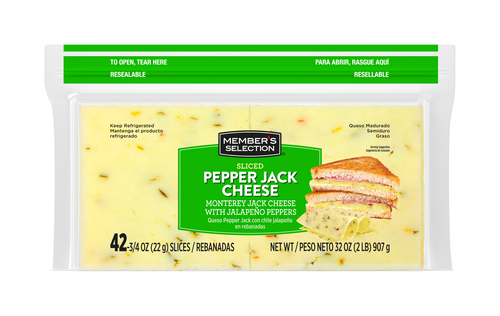 Member's Selection Pepper Jack Cheese Sliced 907 g / 2 lb