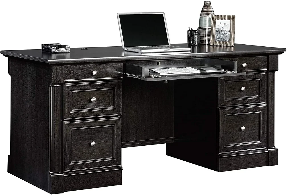 Sauder Palladia Executive Desk 29 3/5'H x 65 1/8'W x 29 1/2'D - Black