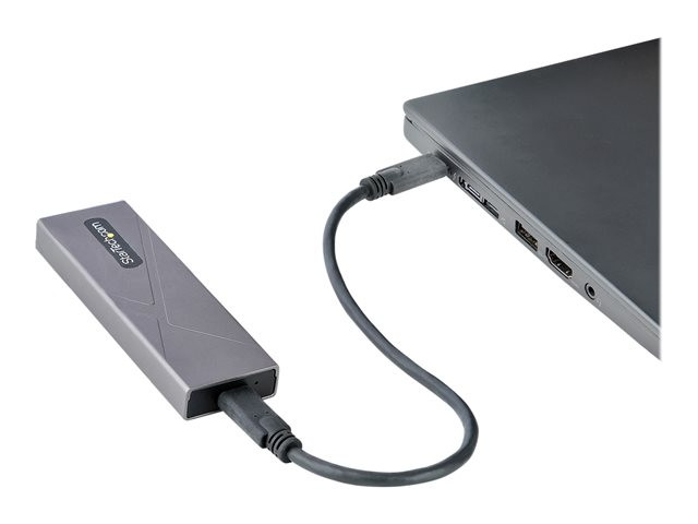 StarTech.com USB-C 10Gbps to M.2 NVMe or M.2 SATA SSD Enclosure, Tool-free M.2 PCIe/SATA NGFF SSD Enclosure, Portable Aluminum Case, USB Type-C & USB-A Host Cables, For 2230/2242/2260/2280 - Works w/ 