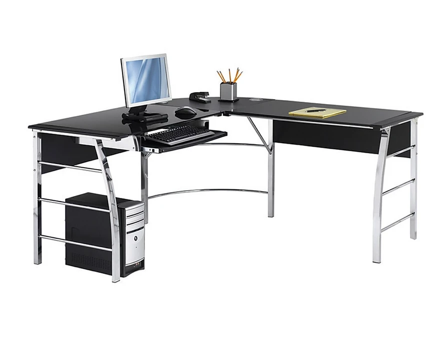 Realspace Mezza L-Shaped Desk Black