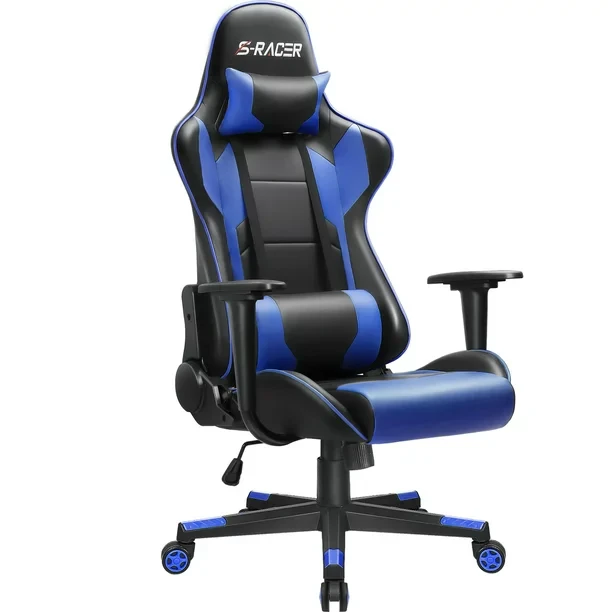 Homall/Racer Gaming Chair with Headrest and Lumbar Support - Blue